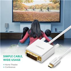 Câble UGREEN USB Type-C vers DVI, 1,5 m, blanc (MM140)
