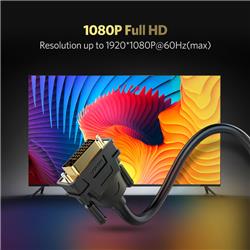 UGREEN DV102 Câble DVI mâle vers VGA mâle, 1,5 m, noir(Open Box)