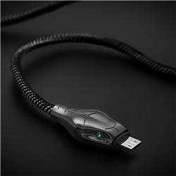 Câble MicroUSB BENKS, 3A, Nylon Tressé, 1.2M, Noir