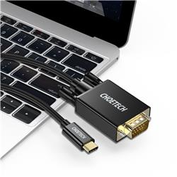 Choetech - Câble USB Type C vers VGA, aluminium,1.8M, gris