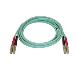 Câble Fibre Optique Multimode Duplex Startech Aqua OM4 - 100 Go - 50/125 - LSZH - LC/LC - 2 m (450FBLCLC2)