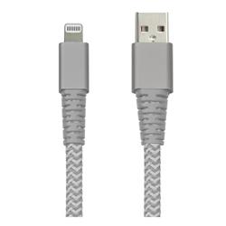 iCAN Câble USB-A 2.0 à Lightning,  Certifié MFi, M / M, 6pi, Gris et blanc, tressé