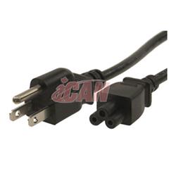 Cordon d'alimentation pour ordinateur portable iCAN, NEMA 5-15P vers IEC 60320 C5, 10 pieds, noir