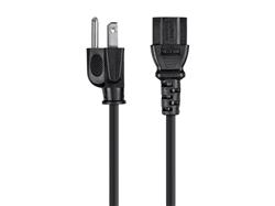 MONOPRICE Power Cord - NEMA 5-15P to IEC 60320, 3-Prong, Black, 10ft