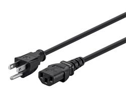 MONOPRICE Power Cord - NEMA 5-15P to IEC 60320, 3-Prong, Black, 10ft