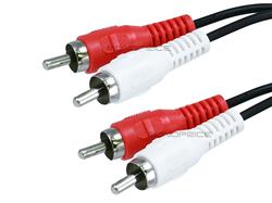 Monoprice 25ft 2 RCA Plug / 2 RCA Plug M / M Cable - Noir