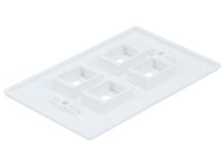 Plaque murale Monoprice pour Keystone, 4 trous - Blanc
