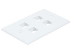 Plaque murale Monoprice pour Keystone, 4 trous - Blanc