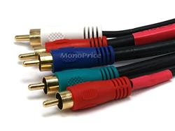 Câble Coaxial Composant Vidéo / Audio Monoprice 6ft 22AWG 5-RCA (RG-59 / U) - Noir