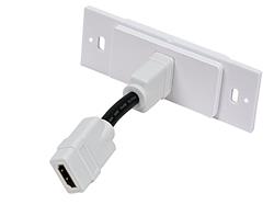Monoprice 1-port 2-piece Inset Wall Plate with 4in Built-in Flexible High Speed HDMI Cable With Ethernet, White