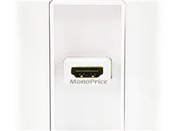 Monoprice 1-port 2-piece Inset Wall Plate with 4in Built-in Flexible High Speed HDMI Cable With Ethernet, White