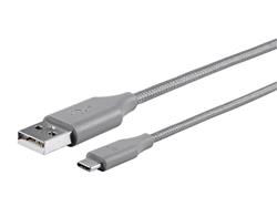 Câble Monoprice Palette Series USB Type-C vers USB Type-A 2.0 - 480Mbps, 2.4A, Tressé, Gris, 3ft