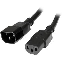 StarTech 14 AWG Computer Power Cord Extension - C14 to C13 - 15A (Black) - 6 ft. (PXT100146)