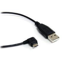 StarTech 6 ft Micro USB Cable A to Right Angle Micro B Black (UUSBHAUB6RA)