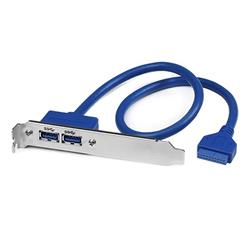 StarTech 2 Port USB 3.0 A Female Slot Plate Adapter- USB for Motherboard - Blue | USB3SPLATE