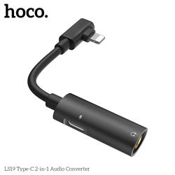 HOCO Type C Charging + 3.5mm AUX Audio 2-in-1 Adapter, Black(Open Box)
