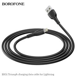 HOCO BX51 Triumph charging data cable for Lightning,1M, Black