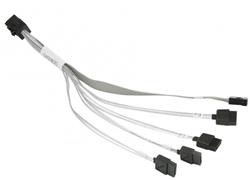 Supermicro Data Cable for select Server chassis - MiniSAS HD SFF-8643 to 4 SATA 20/20/20/20cm with Sideband 20cm (CBL-SAST-0664