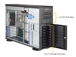 Supermicro Barebone de serveur double CPU AMD EPYC (AS-4023S-TRT) - Prend en charge deux CPU AMD EPYC de la série 7000, 8 ba...