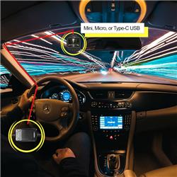 GekoGear Smart Hardwire Kit Pro pour Dash Cam avec Mini, Micro USB, USB