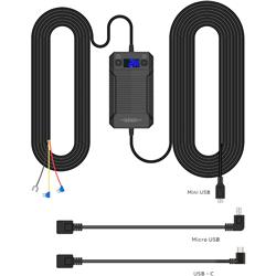 GekoGear Smart Hardwire Kit Pro pour Dash Cam avec Mini, Micro USB, USB