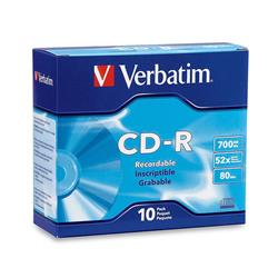Verbatim CD-R 700MB 52X Branded Surface, 10pk Slim Case