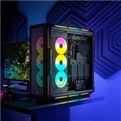 CORSAIR iCUE 5000T RGB Tempered Glass Mid-Tower Smart Case, Black(Open Box)