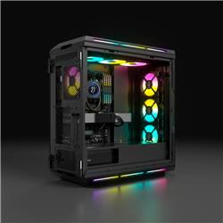CORSAIR iCUE 5000T RGB Tempered Glass Mid-Tower Smart Case, Black(Open Box)