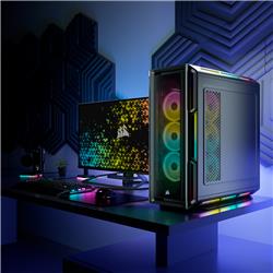 CORSAIR iCUE 5000T RGB Tempered Glass Mid-Tower Smart Case, Black(Open Box)