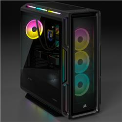 CORSAIR iCUE 5000T RGB Tempered Glass Mid-Tower Smart Case, Black(Open Box)