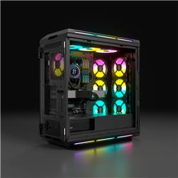 CORSAIR iCUE 5000T RGB Tempered Glass Mid-Tower Smart Case, Black(Open Box)