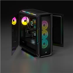 CORSAIR iCUE 5000T RGB Tempered Glass Mid-Tower Smart Case, Black(Open Box)