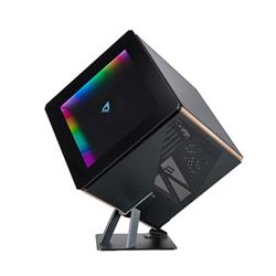 AZZA Regis 902 - Luxury Cube Case | Infinity RGB Panel | 3-Sided Tempered Glass | CNC Milled Aluminum Stand | 336MM MAX. GPU Le