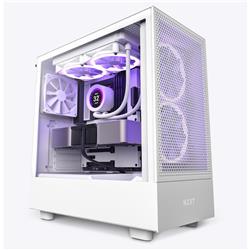Boîtier ATX moyen tour compact NZXT H5 Flow pour ordinateur (blanc)
