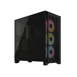 CORSAIR iCUE 4000D RGB Airflow Mid-Tower Case, Black - 3x AF120 RGB ELITE Fans - iCUE Lighting Node PRO Controller - High-Ai...