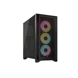 CORSAIR iCUE 4000D RGB Airflow Mid-Tower Case, Black - 3x AF120 RGB ELITE Fans - iCUE Lighting Node PRO Controller - High-Ai...