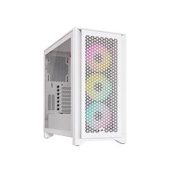 CORSAIR iCUE 4000D RGB Airflow Mid-Tower Case, True White - 3x AF120 RGB ELITE White Fans - iCUE Lighting Node PRO Controlle...