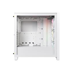 CORSAIR iCUE 4000D RGB Airflow Mid-Tower Case, True White - 3x AF120 RGB ELITE White Fans - iCUE Lighting Node PRO Controlle...