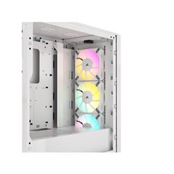 CORSAIR iCUE 4000D RGB Airflow Mid-Tower Case, True White - 3x AF120 RGB ELITE White Fans - iCUE Lighting Node PRO Controlle...