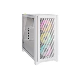 CORSAIR iCUE 4000D RGB Airflow Mid-Tower Case, True White - 3x AF120 RGB ELITE White Fans - iCUE Lighting Node PRO Controlle...