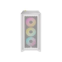 CORSAIR iCUE 4000D RGB Airflow Mid-Tower Case, True White - 3x AF120 RGB ELITE White Fans - iCUE Lighting Node PRO Controlle...