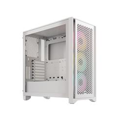 CORSAIR iCUE 4000D RGB Airflow Mid-Tower Case, True White - 3x AF120 RGB ELITE White Fans - iCUE Lighting Node PRO Controlle...