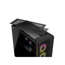 Boîtier mi-tour CORSAIR iCUE 5000D RVB AIRFLOW, noir - 3 ventilateurs AF120 RVB ELITE - Contrôleur iCUE Lighting Node PRO - ...