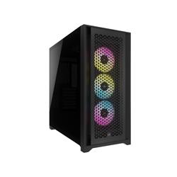 CORSAIR iCUE 5000D RGB Airflow Mid-Tower Case, Black - 3x AF120 RGB ELITE Fans - iCUE Lighting Node PRO Controller - High-Airfl