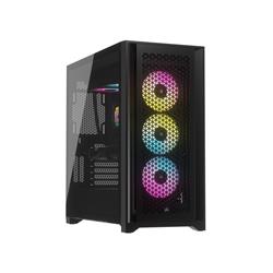 Boîtier mi-tour CORSAIR iCUE 5000D RVB AIRFLOW, noir - 3 ventilateurs AF120 RVB ELITE - Contrôleur iCUE Lighting Node PRO - ...