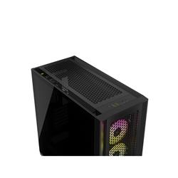 Boîtier mi-tour CORSAIR iCUE 5000D RVB AIRFLOW, noir - 3 ventilateurs AF120 RVB ELITE - Contrôleur iCUE Lighting Node PRO - ...