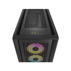 Boîtier mi-tour CORSAIR iCUE 5000D RVB AIRFLOW, noir - 3 ventilateurs AF120 RVB ELITE - Contrôleur iCUE Lighting Node PRO - ...