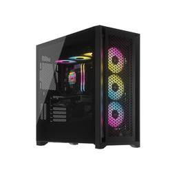 Boîtier mi-tour CORSAIR iCUE 5000D RVB AIRFLOW, noir - 3 ventilateurs AF120 RVB ELITE - Contrôleur iCUE Lighting Node PRO - ...