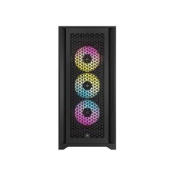 Boîtier mi-tour CORSAIR iCUE 5000D RVB AIRFLOW, noir - 3 ventilateurs AF120 RVB ELITE - Contrôleur iCUE Lighting Node PRO - ...