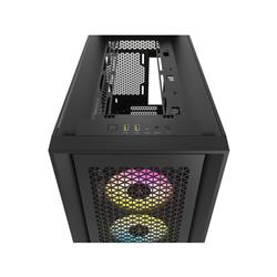 Boîtier mi-tour CORSAIR iCUE 5000D RVB AIRFLOW, noir - 3 ventilateurs AF120 RVB ELITE - Contrôleur iCUE Lighting Node PRO - ...